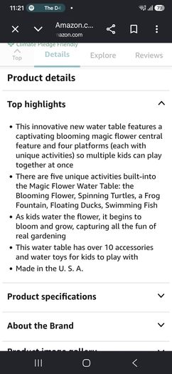 Little Tikes Magic Flower Table with blooming flower & 10+ accessories