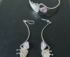 Sterling earrings and bangle set
