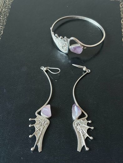 Sterling earrings and bangle set