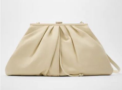 Handbag leather cream Zara
