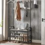 Vintage Coat Rack with Removable Hooks, Bench and Shoe Rack 2 Mesh Shelves Industrial Design Image 2