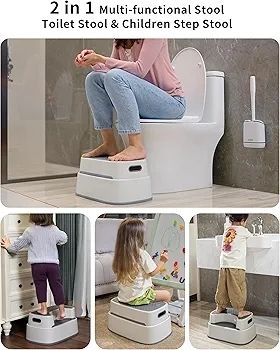 Toilet Stool Squat Adult, Bathroom Stool Heavy Duty, Anti Slip Toilet Step for Bathroom, Toddler Step for Kids
