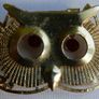 Vintage Owl with Glass Eyes, Pendant or Brooch Image 8