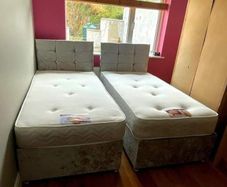 New Stylish Double 4ft, 4ft6, King 5ft And 6ft Superking Sizes Divan Beds Instock. Drawers And Optional Tufted Mattresses Available. Free Delivery