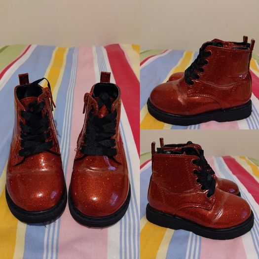 Red Patent Glitter Boots