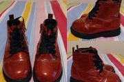 Red Patent Glitter Boots