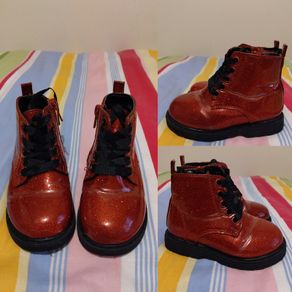 Red Patent Glitter Boots