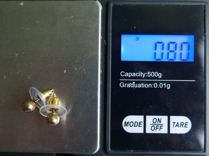 Vintage Sold 9ct Gold 375 Ball Stud Earrings 0,80g