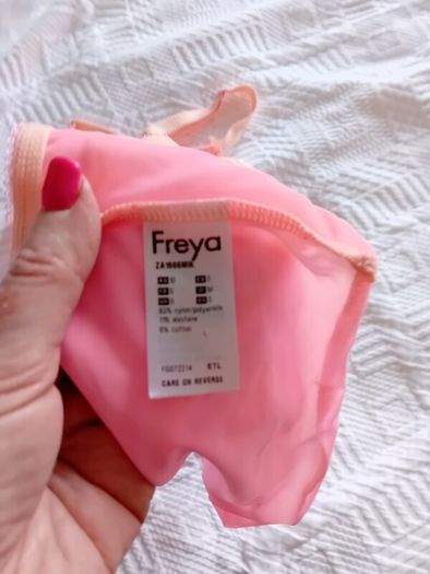 Freya - Hot Coral - Underwired Side Support Bra 30F and Briefs S - Brand New RRP 58