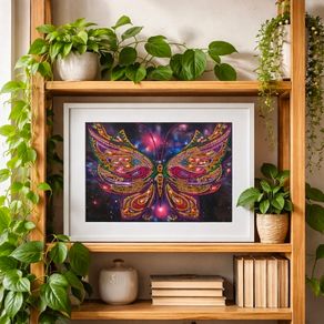 Handmade Butterfly Diamond Art Framed Wall Art Galaxy Crystal Gem Picture
