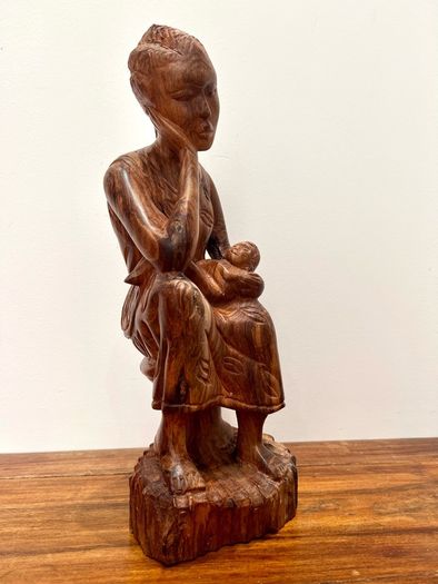 Wooden Figure Mother and Child