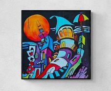 Original hand paint picture, painting by Strzala