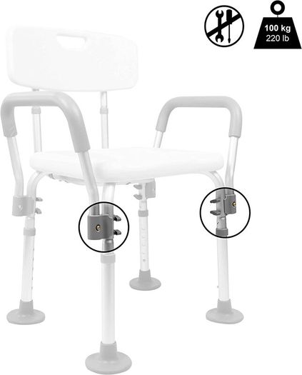 Adjustable Bath Tub Shower Chair For Elderly, Pregnant Woman Bench Bathroom Stool Seat