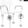 Adjustable Bath Tub Shower Chair For Elderly, Pregnant Woman Bench Bathroom Stool Seat Image 2