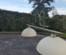 Pool table brass ceiling lights