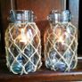 Pair of Rustic Tea Light Candle Holders, shabby chic Interior design or Garden Feature Image 2