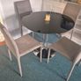 Smoked glass dining table & chairs + coffee table Image 3