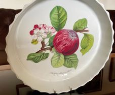 Large Portmeirion Pomona Hoary Morning Apple 10 in 27cm Cottagecore Oven Tart Quiche 1980s
