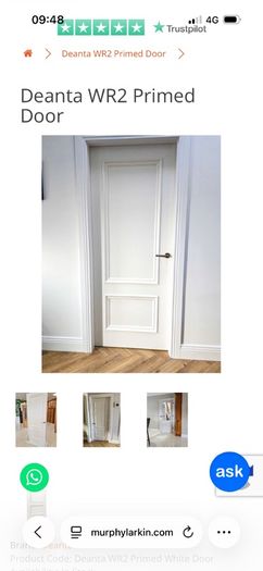 Deanta White Primed Door 1981x660x45