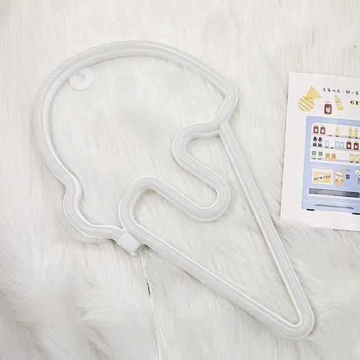 DISCOUNT CODE IN DESCRIPTION Neon Ice Cream Light Neon Ice Cream Sign Neon Wall Lights 3 AA Battery/USB Operated Pink Neon Signs Neon Signs for Wall LED Neon Lights for Bedroom Neon Light Signs Neon Strip Lights for Gift