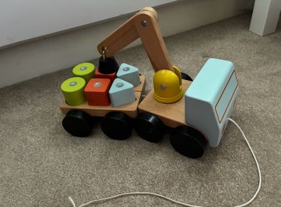 Wooden crane truck