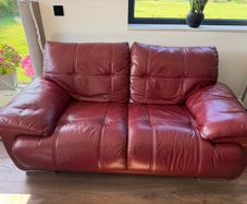 Genuine leather 2-seater sofa