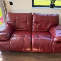 Genuine leather 2-seater sofa
