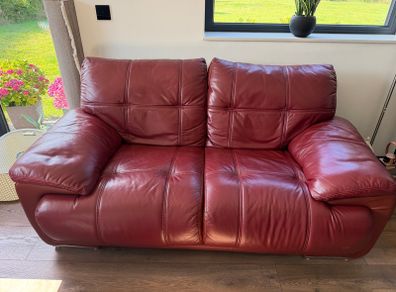 Genuine leather 2-seater sofa
