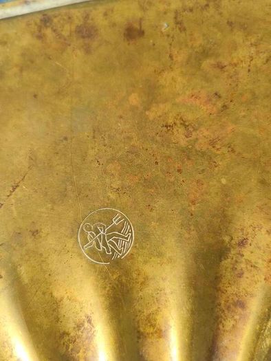 Victorian brass crumber and bone handled brush