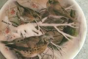 Marble Teapot Stand Trivet / or wall hanging Bird Redwing And Fieldfare Vintage Retro Pan Stand Wall Decor Kitchenalia