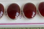 Vintage Sterling Silver 925 Carnelian Link Bracelet with Toggle Clasp L-8,5"  51,28g