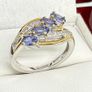 Tanzanite & White Zircon 4-Stone Ring Image 6