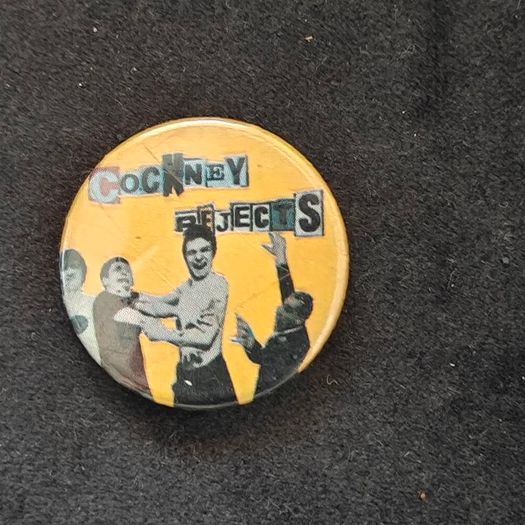 Cockney Rejects badge, early 1980s punk skinhead oi, original item