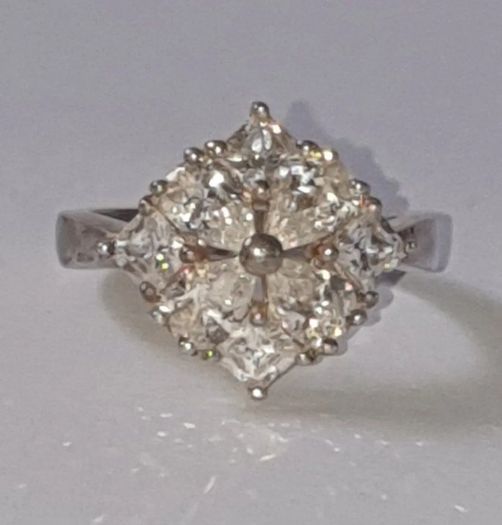 Pristine Vintage Silver & White Sapphire Ring