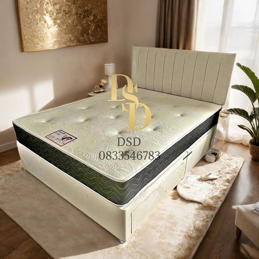 Cream Plush Divan Bed