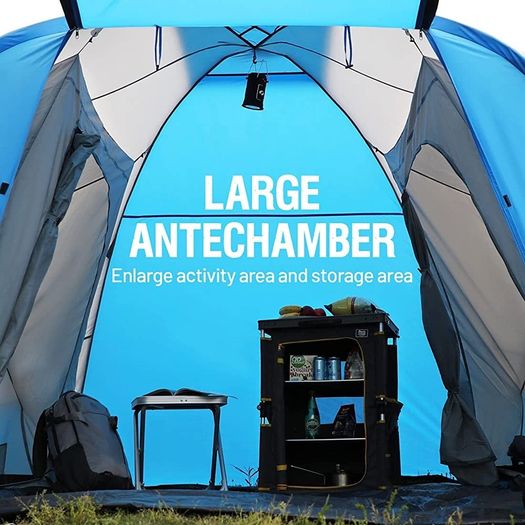 Camping Tunnel Tent 4-6 Man Large Family Tent With 2 Bedroom 6 Person Tent 3000mm Waterproof With Living Area 6 Man Tents for Camping Outdoor Hiking UV Protection