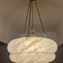 Rare open base Original Art Deco light pink hue 1930s glass ceiling shade Image 3