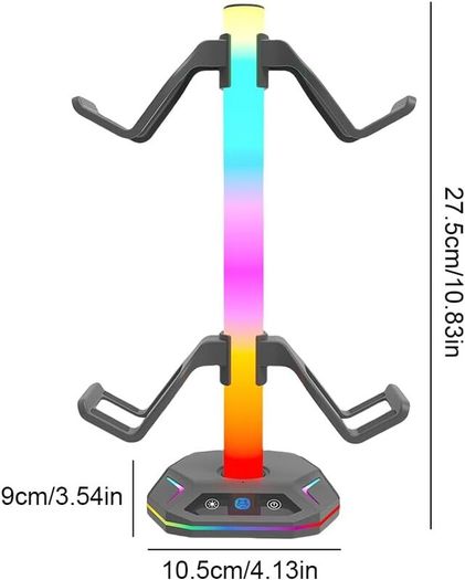 Headphone Gaming Controller Stand for (Xbox) Ps5 Ps4 Switch With 9 Light Modes, RGB Universal Desk Game Accessories for Ps5/Ps4/(Xbox)/Switch Pro