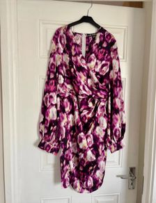 Girl in Mind Purple asymmetric Wrap Dress