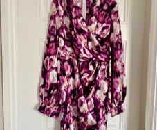 Girl in Mind Purple asymmetric Wrap Dress