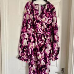 Girl in Mind Purple asymmetric Wrap Dress