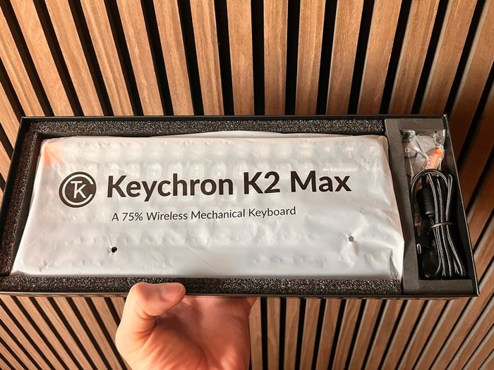 Keychron K2 Max with coiled cable