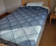 4 foot bed 6'6" long with mattress and slat headboard