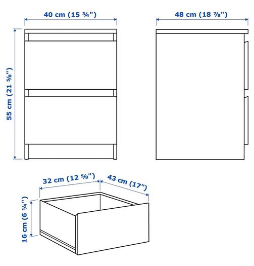 IKEA MALM Bedside Table