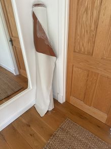 roll of brown leather