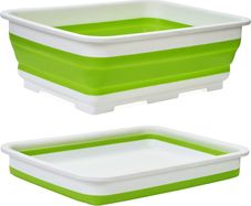 10Litre Collapsible Foldable Camping Bowl, Multi-purpose and Portable Space Saver Storage Washing Basin - Green