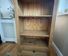 Solid Pine Bookcase with Drawer
