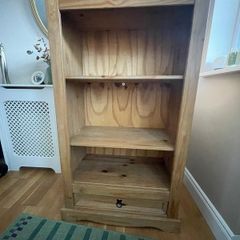 Solid Pine Bookcase with Drawer