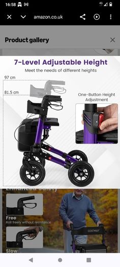 Postage Costway 2 in 1 rollator walker