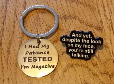 Funny Keyring and Badge